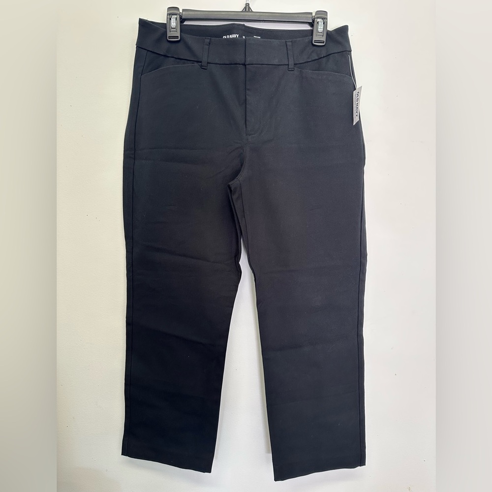 Old Navy Black Pants High-Waisted Pixie Straight Pants NWT